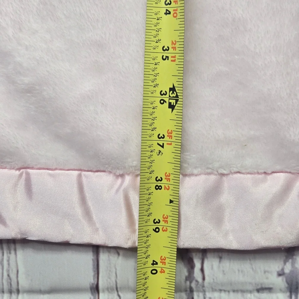 Terrytown BMW Baby Blanket Pink Plush Fleece Satin Trim Embroidered Logo 30x40